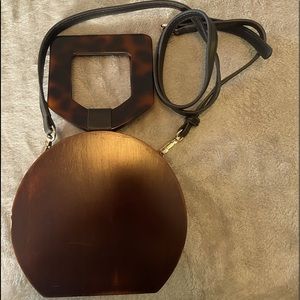 Zara Unique Wooden clutch and/or crossbody bag